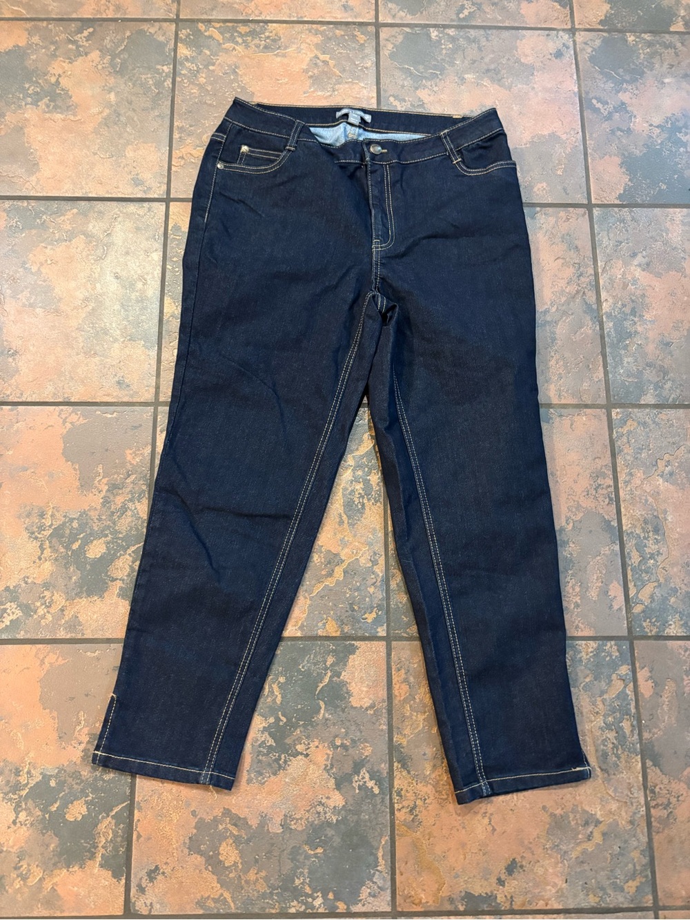 Jessica London Indigo Cropped Straight Jeans
